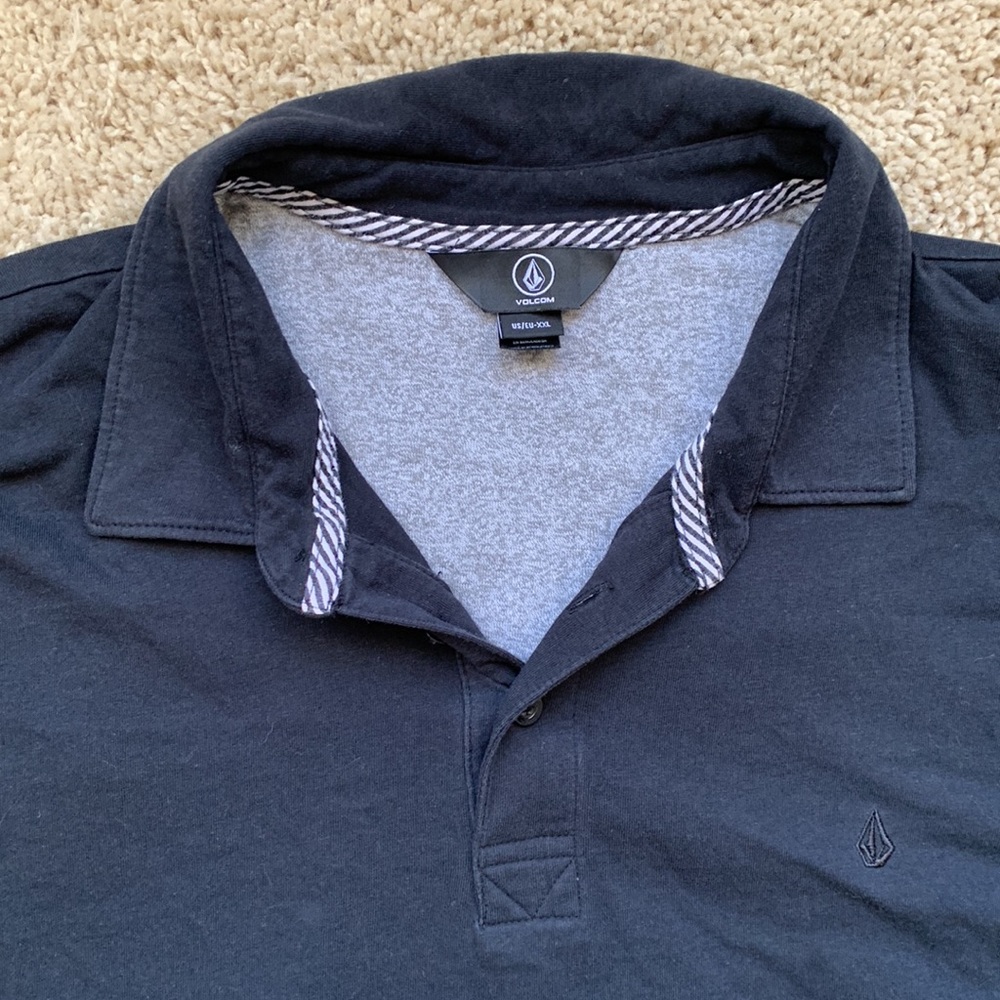 ☻ mens black polo volcom